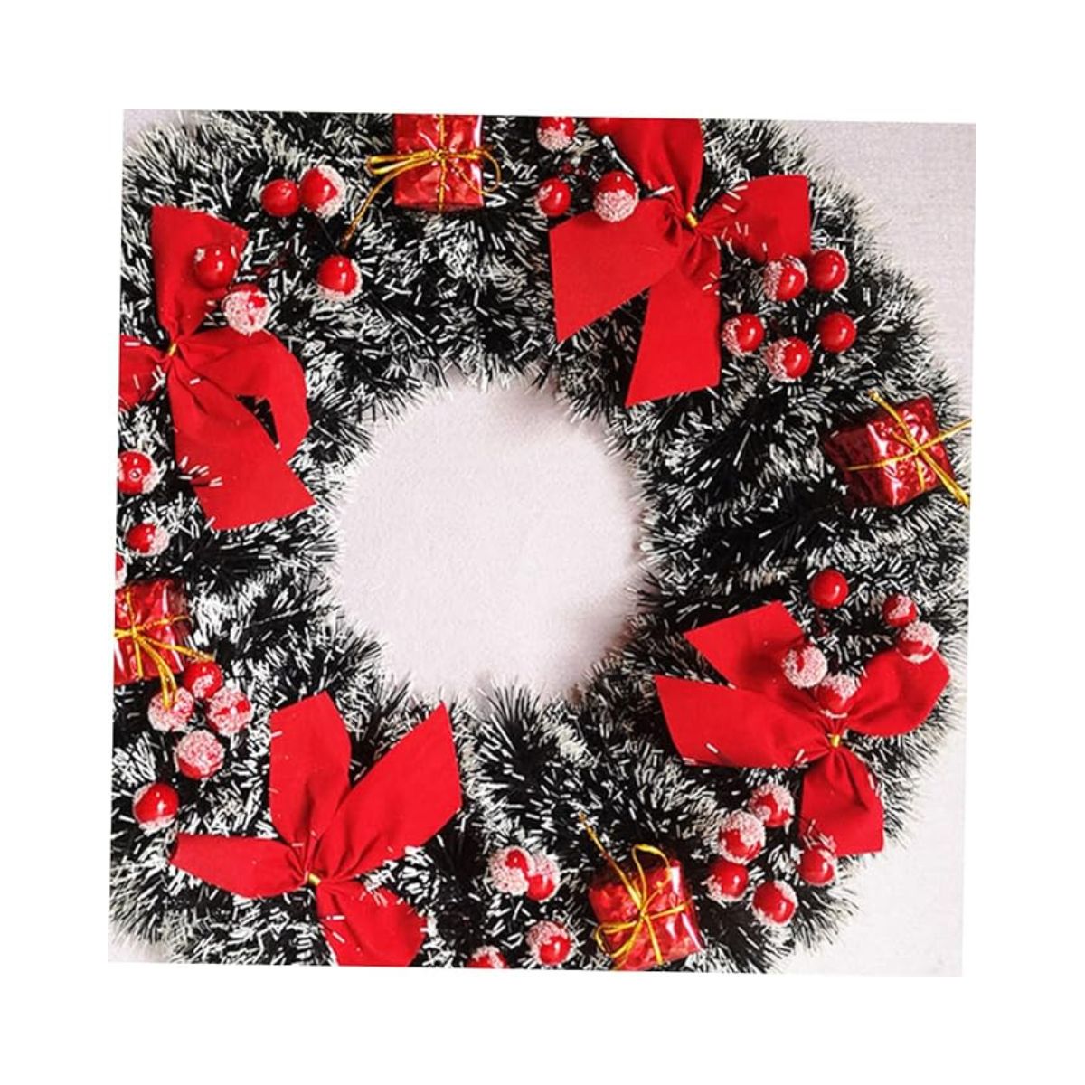 Corona Navideña de 38 cm, arreglos rojos